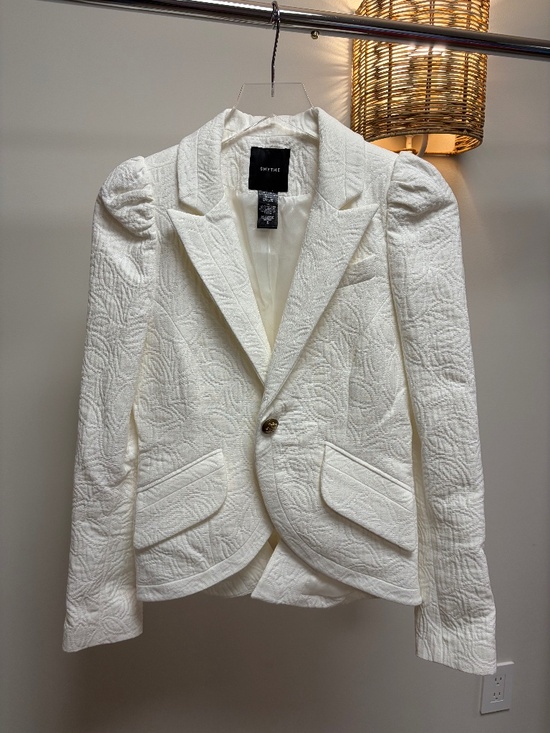 Smythe Jackets & Blazers - Smythe White Floral Matelassé Blazer